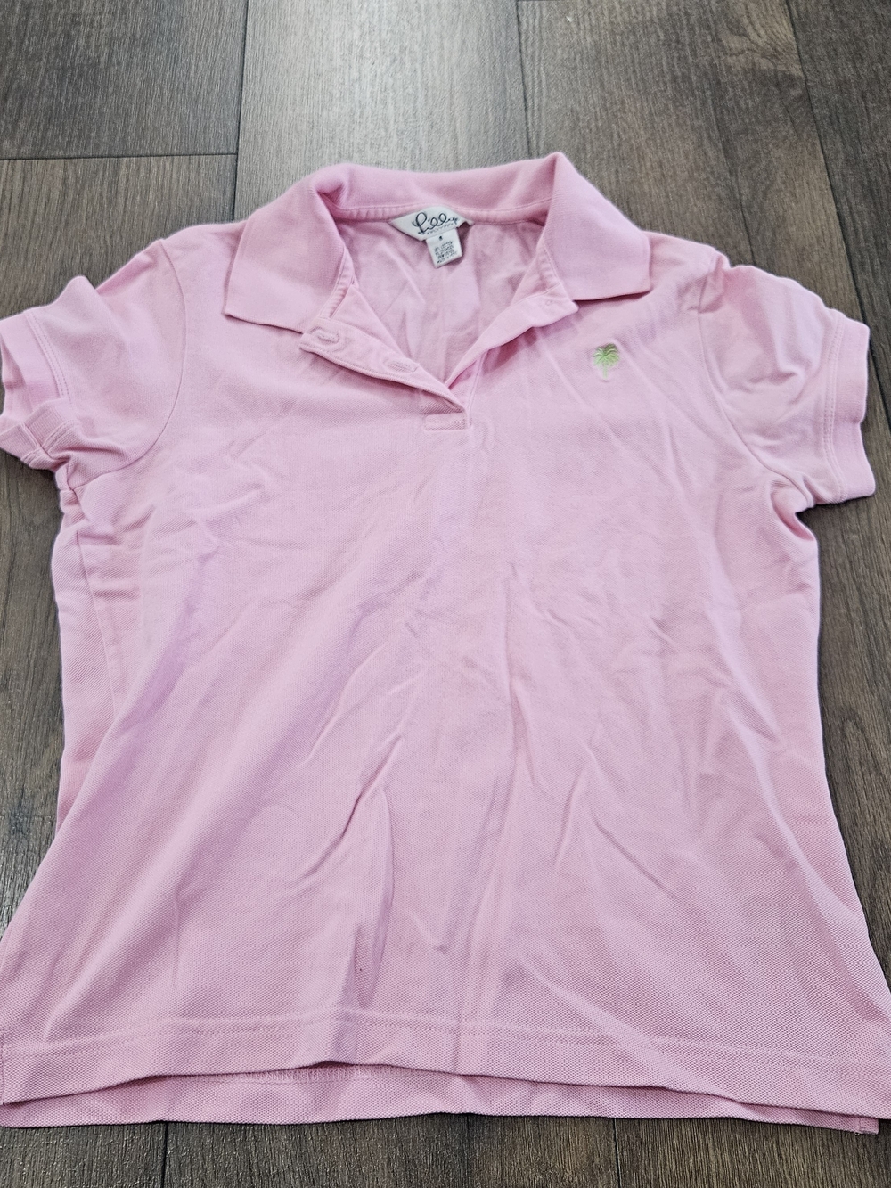 Lilly Pulitzer Shrunken Polo Pink Short Sleeve Size Small